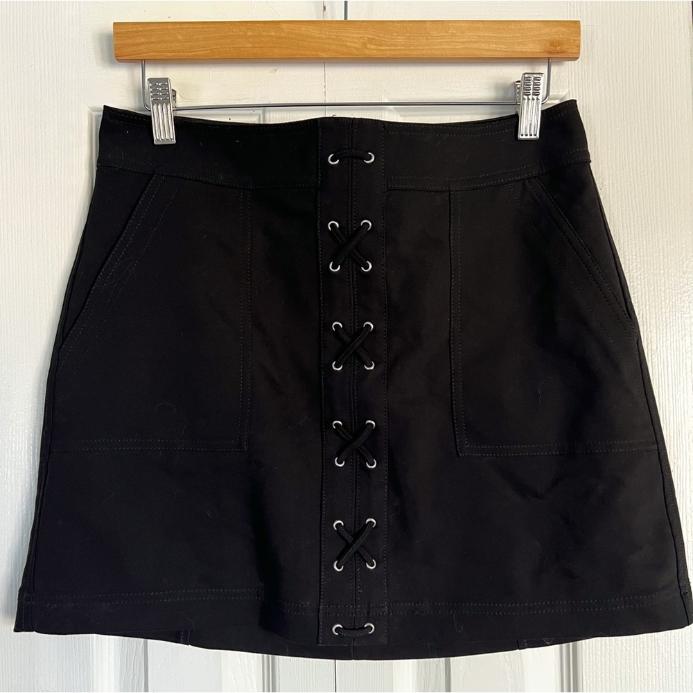 Express Lace-Up Skirt in Black